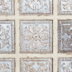 Metal Scroll Wall Decor With Embossed Details Beige - Olivia & May -Online Home Decoration GUEST 63092cf4 f82d 46b6 aa29 5bc3fc991417