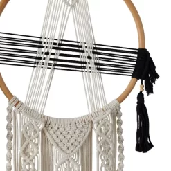 Cotton Macrame Handmade Intricately Weaved Wall Decor With Beaded Fringe Tassels Black - Olivia & May -Online Home Decoration GUEST 63af0b9c ffbf 43f6 8ac4 338b7e880044