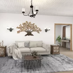 Traditional Metal Tree Indoor Outdoor Wall Decor With Leaves Brown - Olivia & May 34 Traditional Metal Tree Indoor Outdoor Wall Decor With Leaves Brown - Olivia & May -Online Home Decoration GUEST 65356692 4560 4dce 9756 0859f09fe248