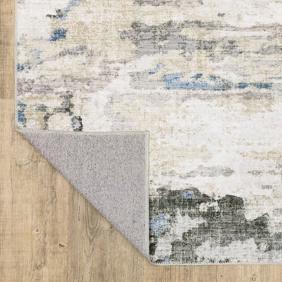 Micah Washable Distressed Abstract Indoor Area Rug Gray/Blue - Captiv8e Designs 7 Micah Washable Distressed Abstract Indoor Area Rug Gray/Blue - Captiv8e Designs - Image 5