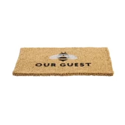 Evergreen Bee Our Guest Woven Back Indoor Outdoor Natural Coir Doormat 1'6"x2'6" Multicolored