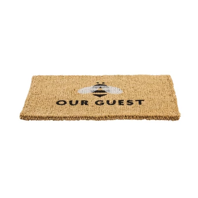 Evergreen Bee Our Guest Woven Back Indoor Outdoor Natural Coir Doormat 1'6"x2'6" Multicolored 3 Evergreen Bee Our Guest Woven Back Indoor Outdoor Natural Coir Doormat 1'6"x2'6" Multicolored