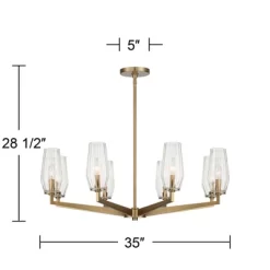 Possini Euro Design Byzantium Warm Gold Chandelier 35" Wide Modern Clear Glass Shade 8-Light Fixture For Dining Room Foyer Kitchen Island Entryway -Online Home Decoration GUEST 65cabdc8 f91a 4857 be23 e928d8428fc5