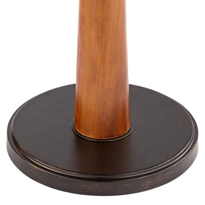 Franklin Iron Works Hunter Rustic Floor Lamp With Tray Table 64 3/4" Tall Faux Wood Bronze USB Charging Port Oatmeal Linen Drum Shade For Living Room 9 Franklin Iron Works Hunter Rustic Floor Lamp With Tray Table 64 3/4" Tall Faux Wood Bronze USB Charging Port Oatmeal Linen Drum Shade For Living Room - Image 7