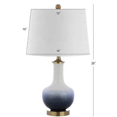 25" Ceramic/Brass Gradient Table Lamp (Includes LED Light Bulb) White - JONATHAN Y 5 25" Ceramic/Brass Gradient Table Lamp (Includes LED Light Bulb) White - JONATHAN Y - Image 3
