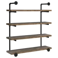 39" Elmcrest 4 Shelf Wall Bookcase With Black Frame - Coaster -Online Home Decoration GUEST 689a36d4 345c 434e bf95 05ffc4b716e3