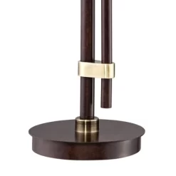 Franklin Iron Works Calyx Modern Industrial Desk Lamp 29" Tall Bronze Brown Cognac Glass Dome Shade For Bedroom Living Room Bedside Nightstand Office -Online Home Decoration GUEST 6aaf913e acb1 440b aeaa 04299bbb123d