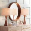 360 Lighting Omar Modern Modern Mid Century Table Lamps 28 3/4" Tall Set Of 2 Brown Wood Oatmeal Tapered Drum Shade For Bedroom Living Room Bedside -Online Home Decoration GUEST 6aef1581 2c65 4013 a9ca 3d916318f5f6