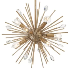 Possini Euro Design Janae Warm Gold Sputnik Chandelier 18" Wide Modern Crystal 9-Light Fixture For Dining Room House Foyer Kitchen Island Entryway -Online Home Decoration GUEST 6b3980c9 a748 4b63 8880 1a5782afbecb