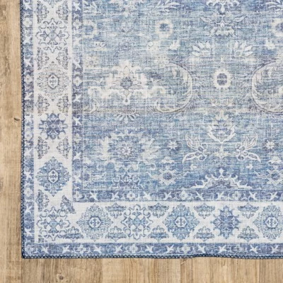 Marcel Persian Style Inspired Traditional Area Rug Blue/Gray - Captiv8e Designs 9 Marcel Persian Style Inspired Traditional Area Rug Blue/Gray - Captiv8e Designs - Image 7