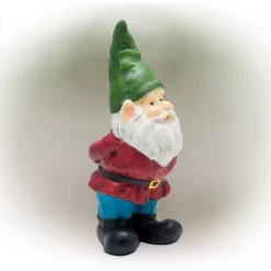 11" Polyresin Bearded Garden Gnome Statue With Hat Green - Alpine Corporation -Online Home Decoration GUEST 7114416c f87c 4ded b19e 635a113d250e