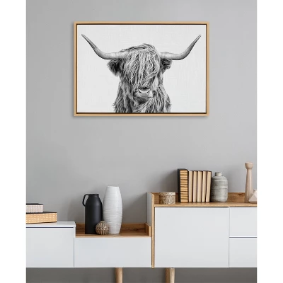 23" X 33" Sylvie Highland Cow II Framed Canvas By Simon Te Of Tai Prints Natural - Kate & Laurel All Things Decor 7 23" X 33" Sylvie Highland Cow II Framed Canvas By Simon Te Of Tai Prints Natural - Kate & Laurel All Things Decor - Image 5
