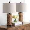 (Set Of 2) 25" Elicia Sea Grass Table Lamps Natural (Includes LED Light Bulb) - JONATHAN Y