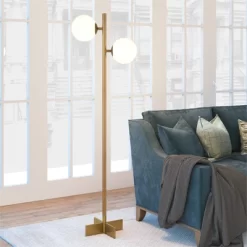 70.5' Floor Lamp With Milk Glass Orb Shade In Gold - Henn&Hart 12 70.5' Floor Lamp With Milk Glass Orb Shade In Gold - Henn&Hart -Online Home Decoration GUEST 72cc29e4 42e5 479f 9c43 a71ccddaa212
