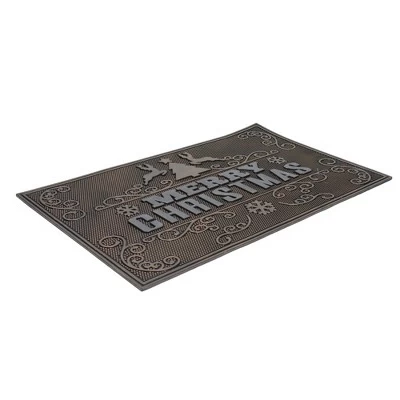 Northlight Gold And Silver "Merry Christmas" Doormat With Reindeer 18" X 30" 3 Northlight Gold And Silver "Merry Christmas" Doormat With Reindeer 18" X 30"