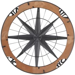 Metal Nautical Compass Wall Decor With Wood Frame Gray - Olivia & May -Online Home Decoration GUEST 7579f7e7 43c9 4f0b 8bf6 a0fe5daa6aa3