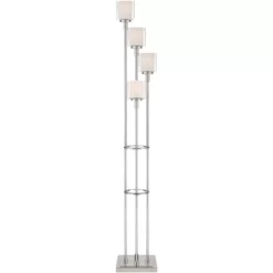 Possini Euro Design Modern Tree Floor Lamp With USB Charging Port 4-Light 72" Tall Brushed Nickel Glass Shade Living Room Reading -Online Home Decoration GUEST 788c85f5 5da2 46be 9e0e 119e5f96e772
