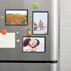 Juvale 15 Pack 4x6 Black Magnetic Picture Frames For Refrigerator With Clear Cover