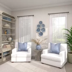 Metal Plate Wall Decor With Embossed Details Blue - Olivia & May 28 Metal Plate Wall Decor With Embossed Details Blue - Olivia & May -Online Home Decoration GUEST 7a81560c fe39 4add 9b9d c13c8608bcf8