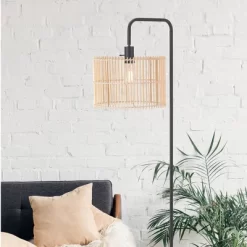 58" Barden Matte Black Floor Lamp With Bamboo Shade - Globe Electric -Online Home Decoration GUEST 7a876730 dc20 46a1 b418 c671e50178c2