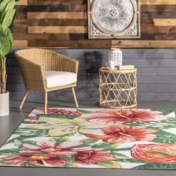 NuLOOM Contemporary Floral Sabrina Indoor/Outdoor Patio Area Rug