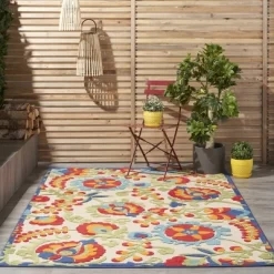 Nourison Aloha Floral Textured Outdoor Area Rug -Online Home Decoration GUEST 7c2ff3d7 9ed7 4f17 aae9 429cf349c47d