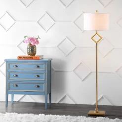 62.5" Metal Juno Floor Lamp (Includes LED Light Bulb) Gold - JONATHAN Y