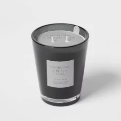 Colored Vase Glass With Dustcover & Black Teak Candle Black - Threshold™ -Online Home Decoration GUEST 7eb20721 3aad 4b54 8e74 2e0b39a53599