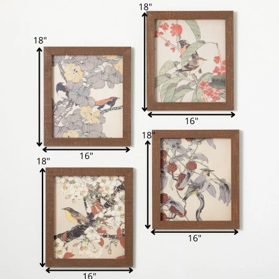 Bird Wall Art Multicolor 18"H Wood Set Of 4 5 Bird Wall Art Multicolor 18"H Wood Set Of 4 - Image 3
