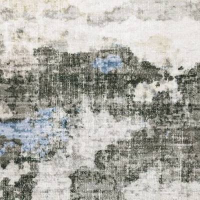 Micah Washable Distressed Abstract Indoor Area Rug Gray/Blue - Captiv8e Designs 8 Micah Washable Distressed Abstract Indoor Area Rug Gray/Blue - Captiv8e Designs - Image 6