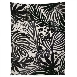 Marta Barragan Camarasa Wild Abstract Jungle On Black Tapestry - Society6