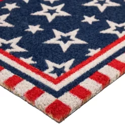 Northlight Blue And Red Americana Stars And Striped Border Coir Outdoor Doormat 18" X 30" -Online Home Decoration GUEST 84902872 c43c 4bea b5b4 f8d3df280ff3