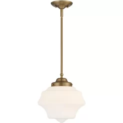 Possini Euro Design Soft Gold Mini Pendant Light 11" Wide Modern Schoolhouse Opal Glass Shade For Dining Living Room House Island -Online Home Decoration GUEST 859da487 ad81 480b 9f6b e17a77902724