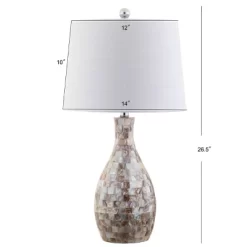 26.5" Verna Seashell Table Lamp (Includes LED Light Bulb) Beige - JONATHAN Y -Online Home Decoration GUEST 866824f8 e540 4d1f 9216 ce982030f072