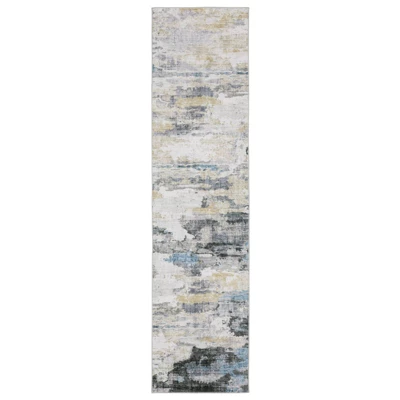 Micah Washable Distressed Abstract Indoor Area Rug Gray/Blue - Captiv8e Designs 13 Micah Washable Distressed Abstract Indoor Area Rug Gray/Blue - Captiv8e Designs - Image 11