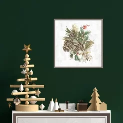 16" X 16" Holiday Spirit Pinecone Wreath By PI Studio Framed Canvas Wall Art - Amanti Art -Online Home Decoration GUEST 8db12b85 e77f 4b2d 8a50 09855026a05d