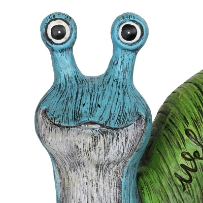 8.27" Resin Garden Snail Green/Blue/Yellow - Exhart 6 8.27" Resin Garden Snail Green/Blue/Yellow - Exhart - Image 4