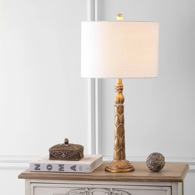 28.7" Blanche Resin Table Lamp (Includes LED Light Bulb) Gold - JONATHAN Y 3 28.7" Blanche Resin Table Lamp (Includes LED Light Bulb) Gold - JONATHAN Y