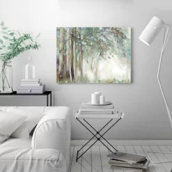 Americanflat Silver Leaves By PI Creative Art Unframed Canvas Wall Art