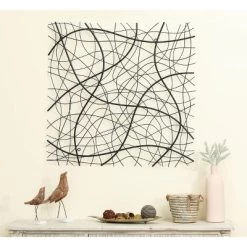 LuxenHome Large Black Abstract Square Metal Wall Decor -Online Home Decoration GUEST 8fc12a56 d581 4e9d af70 bb4ef3785885