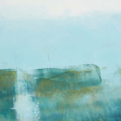 40.5" X 30.5" Morning Fields Green Hand Embellished Framed Canvas Blue 4 40.5" X 30.5" Morning Fields Green Hand Embellished Framed Canvas Blue - Image 2