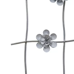 Flower Gray Metal Wall Art - Foreside Home & Garden