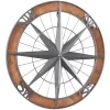 Metal Nautical Compass Wall Decor With Wood Frame Gray - Olivia & May -Online Home Decoration GUEST 9485f0a2 7869 4305 87cf 3432630572d2
