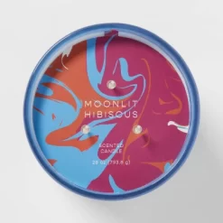 28oz Glass Moonlit Hibiscus Candle Light Blue - Opalhouse™ -Online Home Decoration GUEST 9562dc6d 4e42 481c 91d9 1f68f9f8ac72