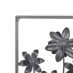 Metal Floral Wall Decor With Black Frame Set Of 2 Gray - Olivia & May -Online Home Decoration GUEST 99f42233 070c 4aad 826e 2a64e778af4e