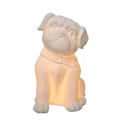 Porcelain Puppy Dog Shaped Table Lamp White - Elegant Designs