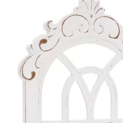 LuxenHome Distressed White Wood Vintage Arched Window Wall Home Decor -Online Home Decoration GUEST 9b5530f8 ebed 482c bb16 d558ea864082