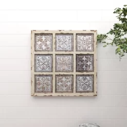 Metal Scroll Wall Decor With Embossed Details Beige - Olivia & May -Online Home Decoration GUEST 9be6c2ab 7ced 4070 bd94 7e6ba27c65e8