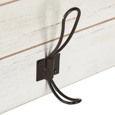 46.1" X 26" Wall Shelf With 5 Hooks White/Brown - Uniek 4 46.1" X 26" Wall Shelf With 5 Hooks White/Brown - Uniek - Image 2