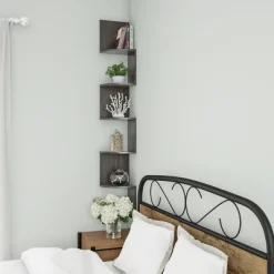 Hastings Home 5-Tier Floating Corner Shelf - Matte Espresso Brown 9 Hastings Home 5-Tier Floating Corner Shelf - Matte Espresso Brown -Online Home Decoration GUEST 9fe07c67 f219 49dd b134 4cb34db5ca9d 1